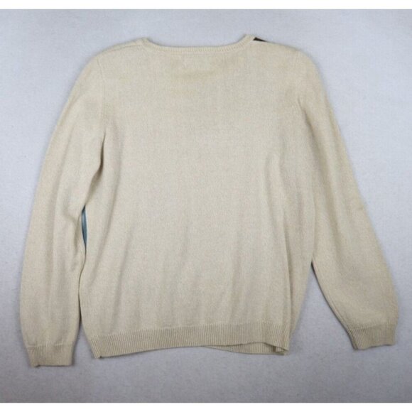 ALFRED DUNNER - WOMEN'S BEIGE FALL EMBROIDERED PULLOVER SWEATER - SIZE PL - Picture 6 of 7